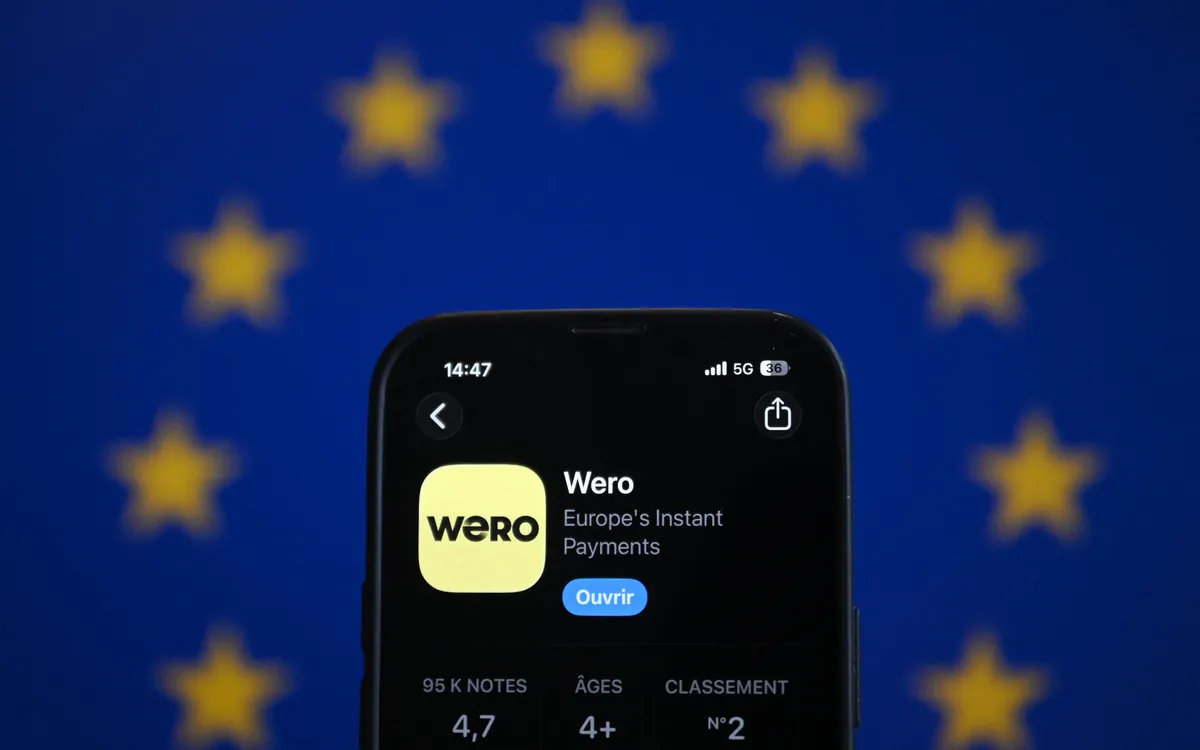 Blick auf Wero App am Handy