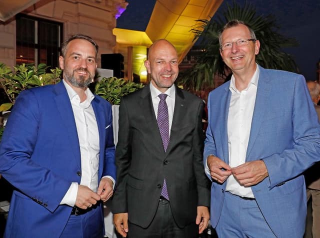 Michael Baminger, CEO Salzburg AG, RLB OÖ-Vorstandsdirektor und CRO Michael Glaser, EVN-Vorstand Stefan Stallinger